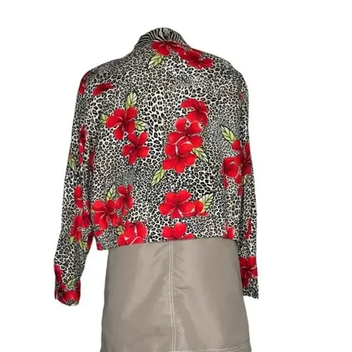 NANCY BOLEN For City Girl Tank Jacket Set Animal Print Flowers L