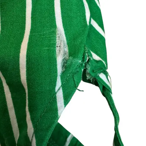 Walter Baker Cut Out Midriff Cotton Meera Dress Green Kelly Stripe size S NWT