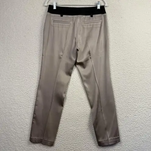 Gemelli Italy Pants Womens 8 Beige Black Dress Trouser Acetate Career Slacks Tan