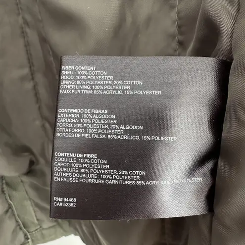 Buffalo Parka Jacket Womens Large Green Y2K Faux Fur Hoodie Military Bella Swan