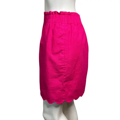 J Crew Skirt Womens 6 Pink Sidewalk Skirt Scallop Wool Blend Casal Office Preppy
