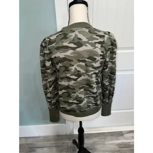 Banana Republic  Camo puff shoulder pullover sweatshirt size XS