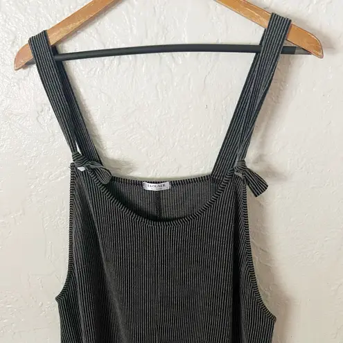 Ekouaer Ribbed Knit Romper Gray Size L