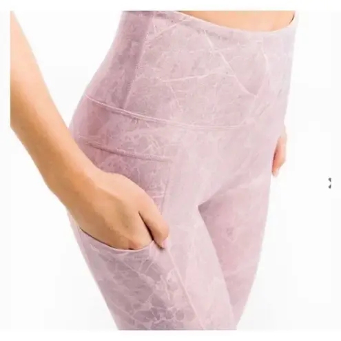 Zyia Pink & gray digital granite marbled light & tight 8-10 leggings