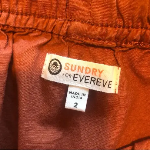 Evereve Sundry Sunday Skirt Bungee Drawstring Terracotta Rust Orange Size Medium