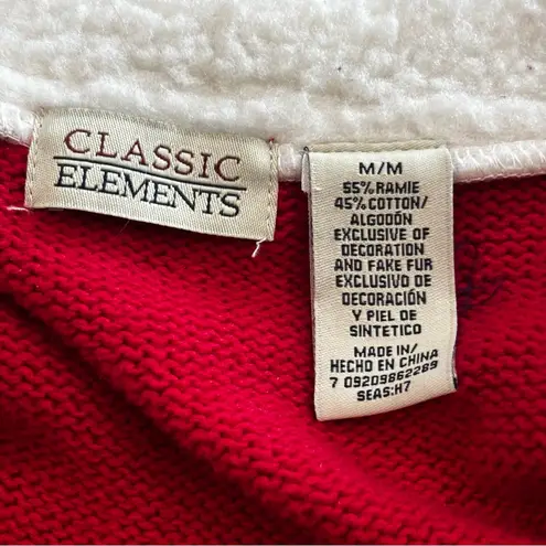 Vtg Classic Elements Red Sleeveless Skiing Happy Snowmen Sweater Vest w/Pin! Med