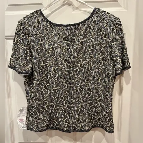 Adrianna Papell ‎ Occasions Silk Beaded Evening Wear Top Vintage NWT size 16