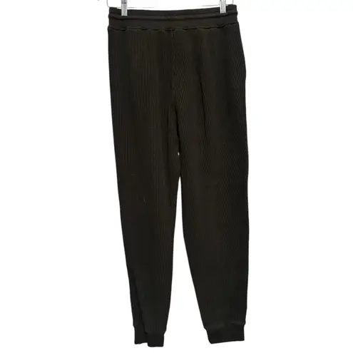 NUUDS Women’s Size M Black Waffle Knit Top & Pants Set Size M