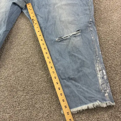 Ashley Stewart Womens Jeans Plus Size 26 Distressed Cropped Denim Frayed Hem
