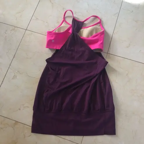 Lululemon  NWOT Pink and Maroon Bralette/Tank SZ 4