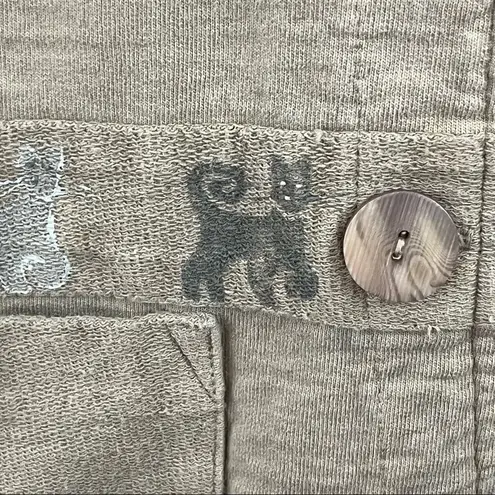Vintage 90’s/ Y2K Cotton Cat Folk Art Long Vest M Tan Size M