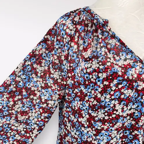 Tommy Hilfiger Long Sleeve V-Neck Blouse Floral Print Size 6