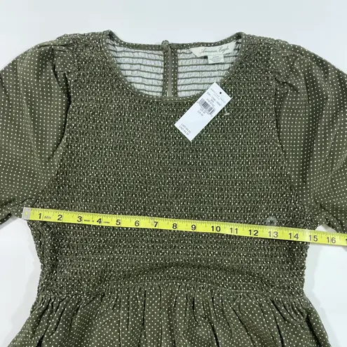 American Eagle New AE Long Sleeve Smocked Corduroy Mini Dress