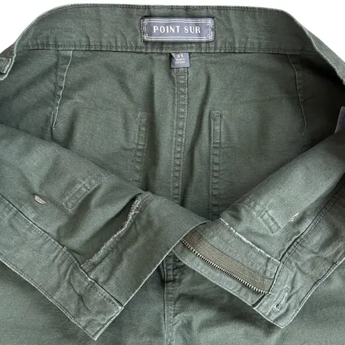 J.Crew EUC  Point Sur Wide Leg Crop Pants Olive Green Size 31