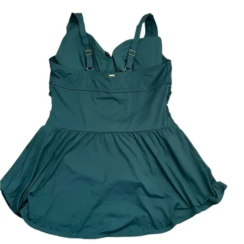 Anne cole Teal Ruched Swim Dress