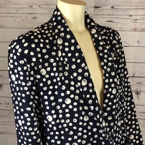 Vintage Studio by Michelle Stuart navy white Polkadot jacket & skirt size medium Blue