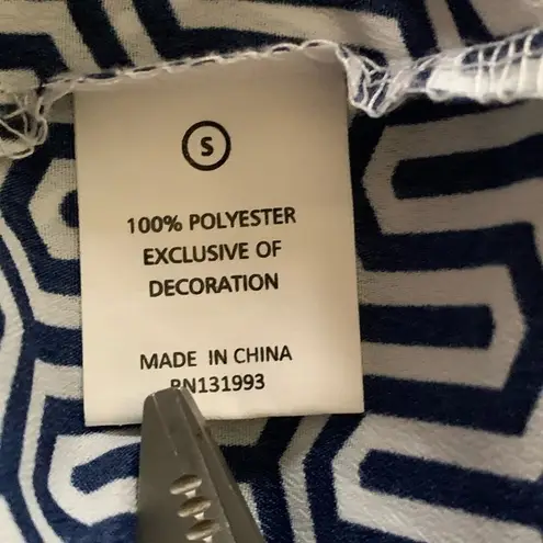 Mud Pie Maxi Dress Blue White Pattern Yellow Tassels Strapless Flowy Dress Small