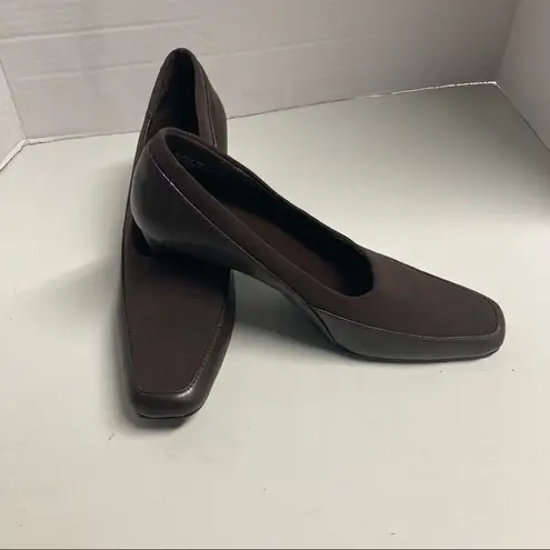 WEAR EVER, BARE TRAPS, Nuance Style Women’s Square Toe, Brown Heels, Size 6M