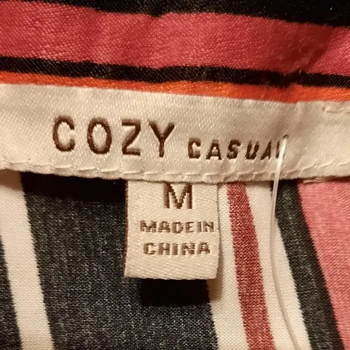 Cozy Casual Striped Blouse Size Medium