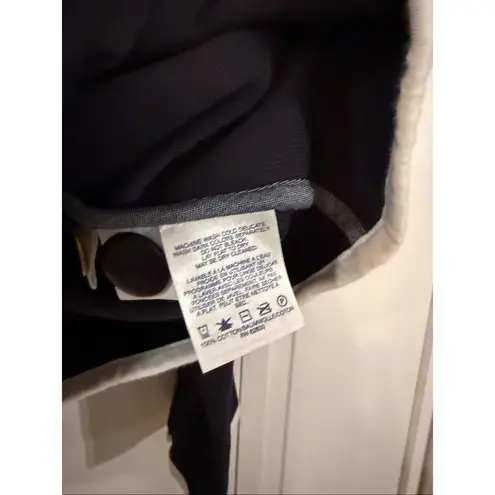 Lands' End  Blazer Cardigan nautical navy and white size 16