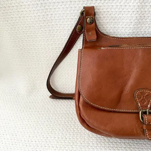 Patricia Nash  Heritage Collection Cognac Smooth Leather London Saddle Crossbody