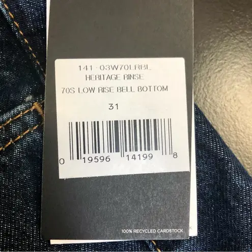 RE/DONE NWT 70s Low Rise Flare Jeans Dark Wash Heritage Rinse Flares size 31