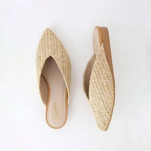 Seychelles Quintessential Natural Raffia Woven Mules | Size 6