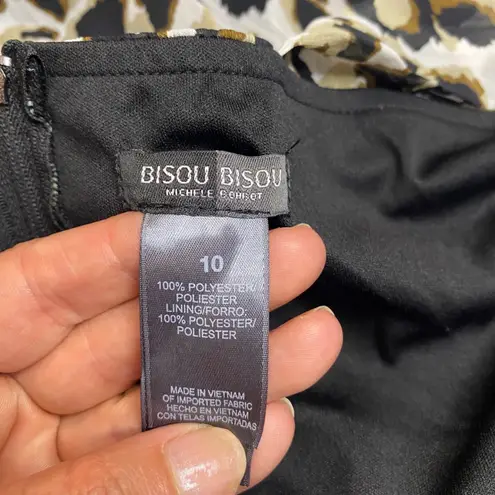 Bisou Bisou Halter Dress Leopard Print Sleeveless Party Cocktail Dress 10 Mob