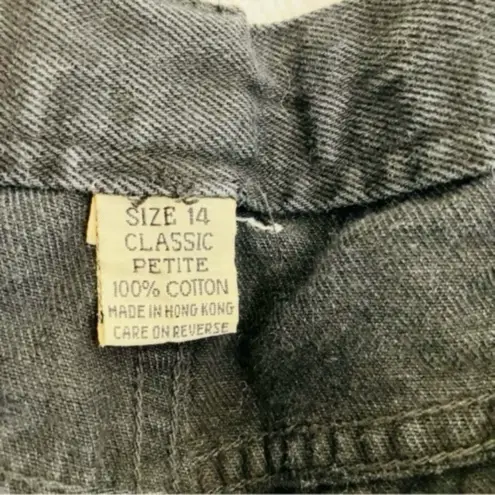 NY Jeans Vintage Black Denim Straight Leg Classic Petite High Waist Mom Jean