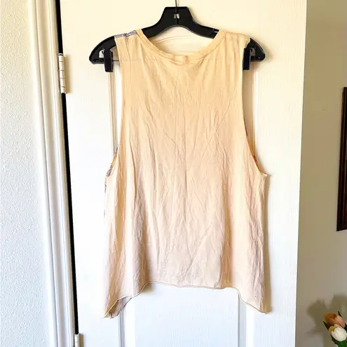 Spell USA Singlet Tank America Flag Graphic Sand Beige Small EUC Red