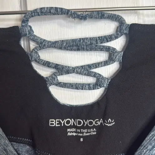 Beyond Yoga Blue High-Waisted Variated Leggings w Corset Style Back W1175 Sz S