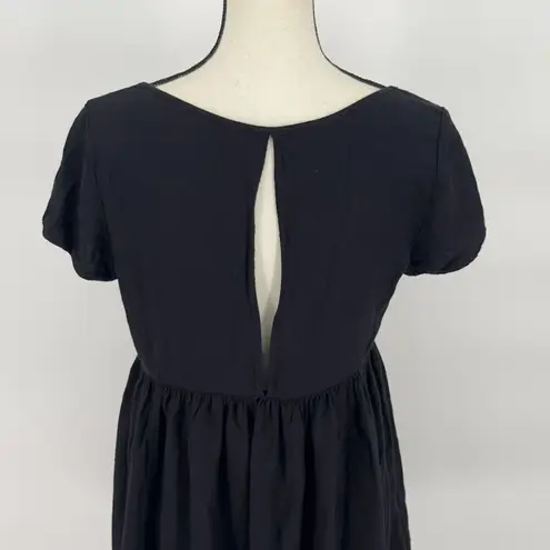 Talula Aritzia Womens Solid Black Short Sleeve 100% Cotton Dress Lined Medium
