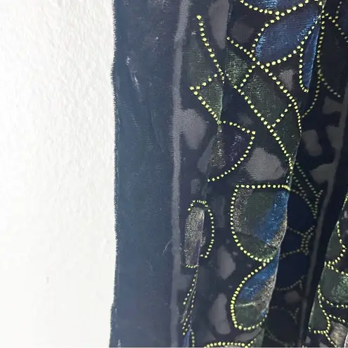 Soft Silk Blend Floral Velour Velvet Fringe Trim Scarf, One Size