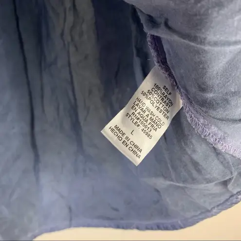 Andree Blue boho style cold shoulder lace sleeve relaxed fit blouse Size Large - Image 10