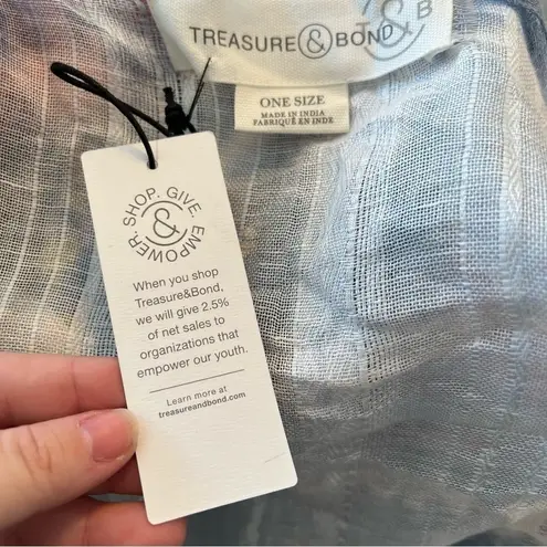 Treasure & Bond Tie Dye High-Low Wrap Blue Shibori Stripe