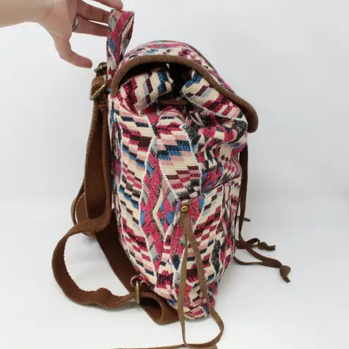 American Eagle  Woven Aztec Backpack Leather Trim