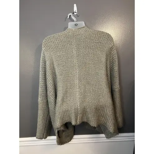 Moca Sweater Womens One Size Beige Taupe Chunky Knit Open Front Cardigan Pockets