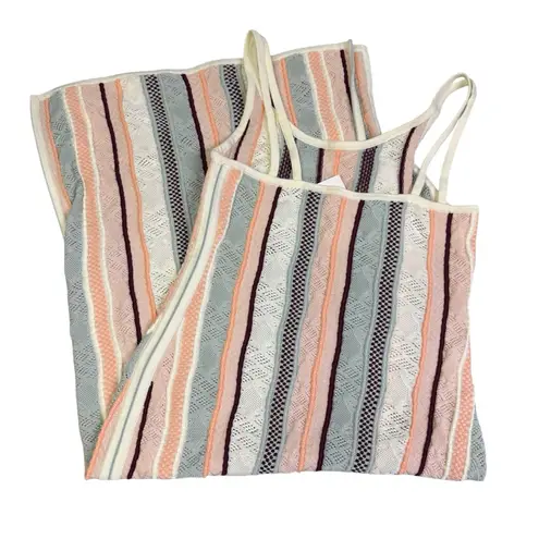 Club Monaco midi dress Multicolored Boho Knit Striped Size XS NWT Beach Vacation