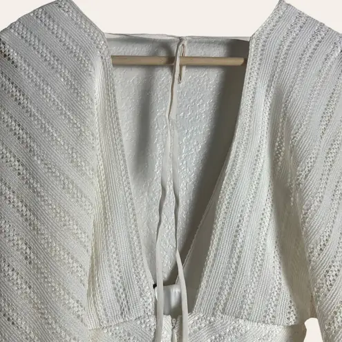 Michael Costello x Revolve Serinda White Bodysuit Maxi Dress Size XS