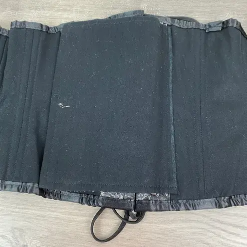 Black&Gray Paisley Brocade Lace Up Corset Sz.36 Black