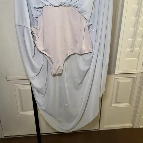 Majorelle Rina Dress in color Plated Midi Light Blue Glittery Evening Party XS