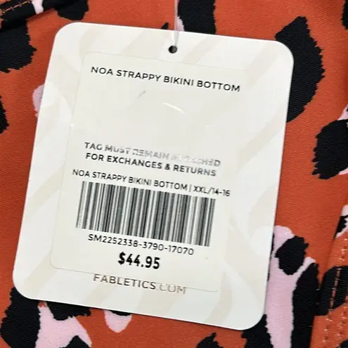 Fabletics  Strappy Bikini Bottom Orange‎ Black Animal Print Size XXL - Image 9