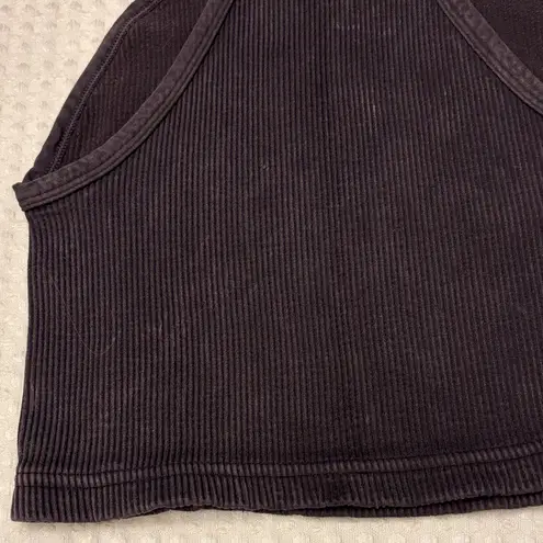 Free People New!  Movement XS/S Happiness Runs Washed Black Crop Top