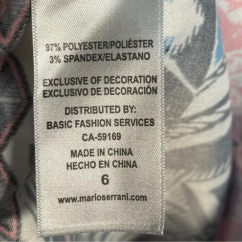 Mario Serrani Italy Sleeveless Sheath Dress Sz 6 Black White Red