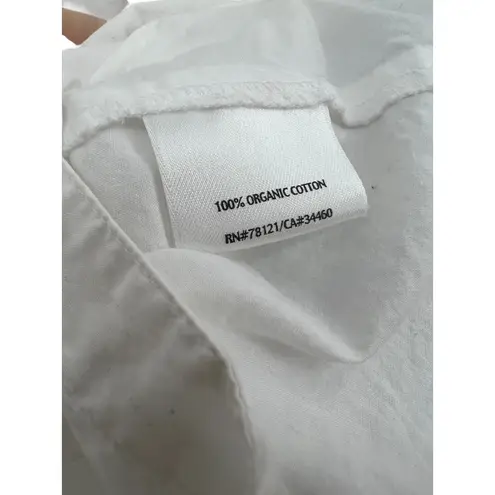 Eileen Fisher  M Poplin Organic Cotton Button Up Top Tunic Shirt Collared Women