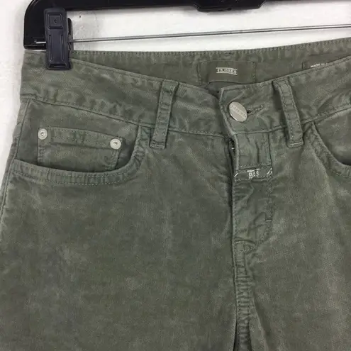 Closed Baker 1920 Corduroy Pants Size 24 Muddy Beige Slim Fit Straight Cropped Green