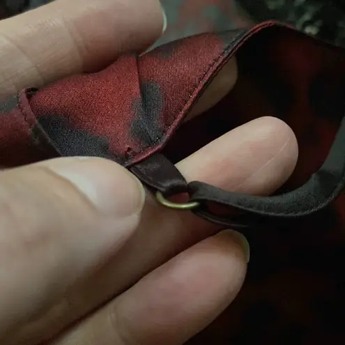 ANINE BING women’s red leopard print silk lace trim cami, size medium