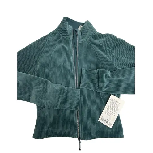 Lululemon Scuba Track Jacket Velvet Cord Storm Teal Green Sz 4 New w/tag  $148