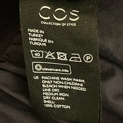 COS Poplin-Frilled Jersey Top color Blue size Medium 100%cotton