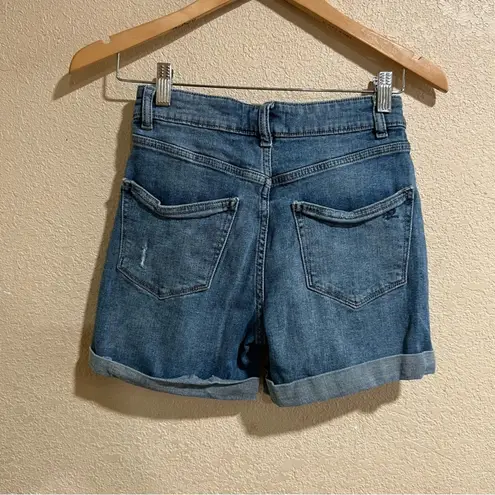 DL1961 Cecilia classic mid rise distressed denim jean shorts